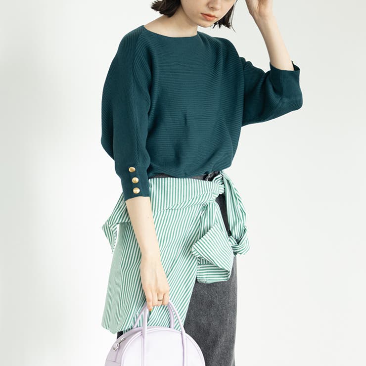 袖ボタン付ドルマンニットトップス | GeeRA | 詳細画像28 