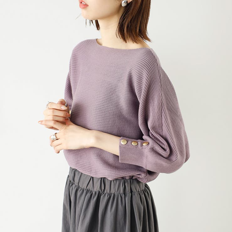 袖ボタン付ドルマンニットトップス | GeeRA | 詳細画像34 