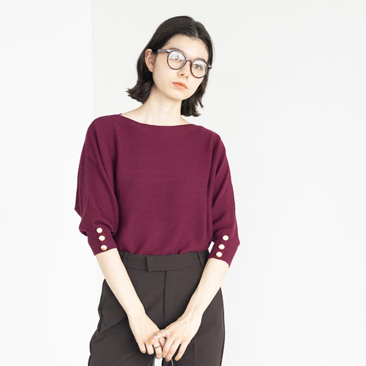 袖ボタン付ドルマンニットトップス | GeeRA | 詳細画像42 
