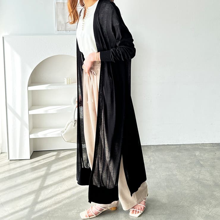 機能付ロングニットカーディガン 接触冷感 UV対策 抗菌防臭 夏服 | GeeRA | 詳細画像8 