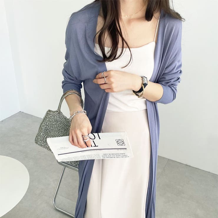 機能付ロングニットカーディガン 接触冷感 UV対策 抗菌防臭 夏服 | GeeRA | 詳細画像33 