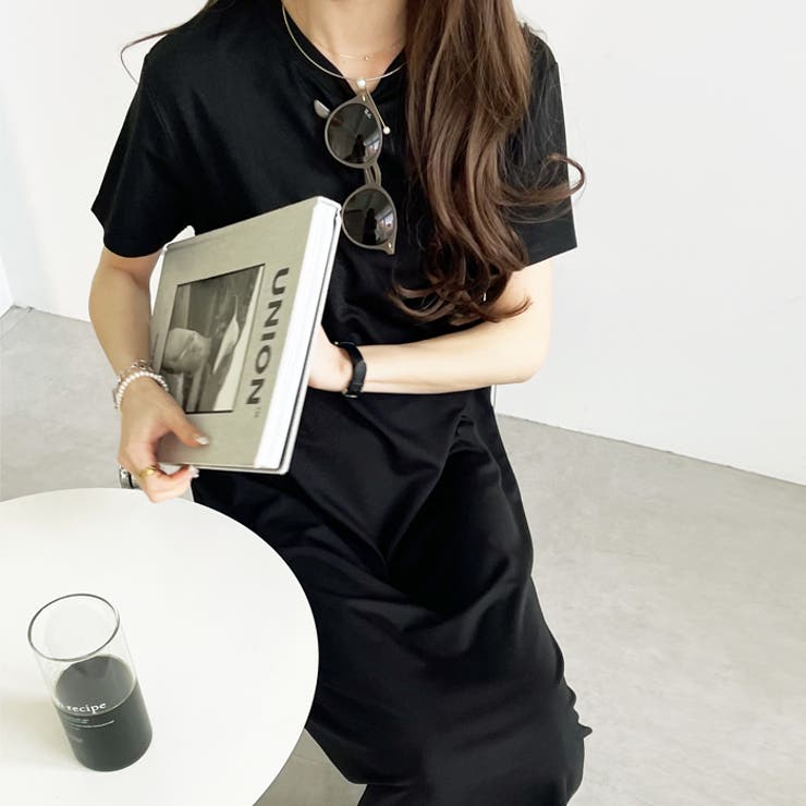 フレアーシルエットロングワンピース 接触冷感 夏服[品番