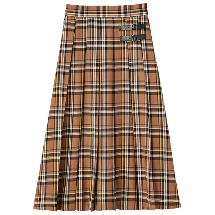 合皮ベルトデザインプリーツスカート[品番：GERW0000035]｜GeeRA