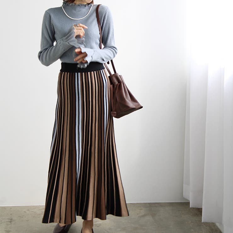 プリーツ付ハイネックリブニットトップス | GeeRA | 詳細画像39 