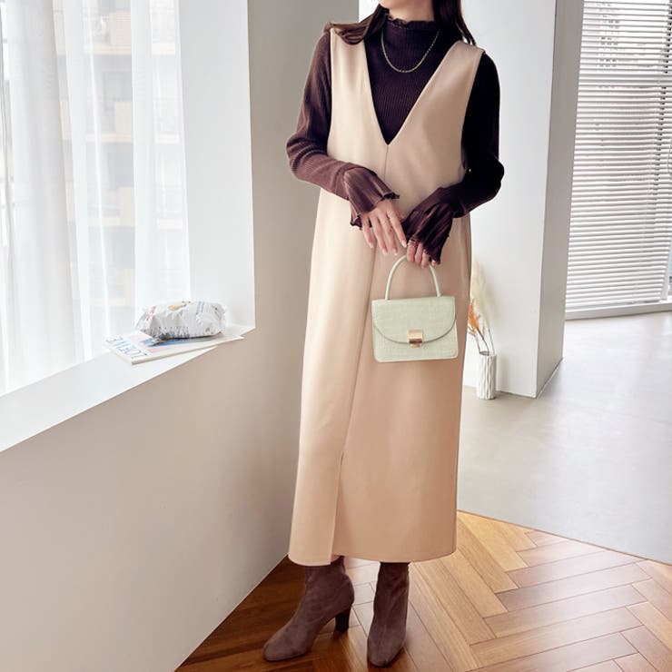 プリーツ付ハイネックリブニットトップス | GeeRA | 詳細画像43 