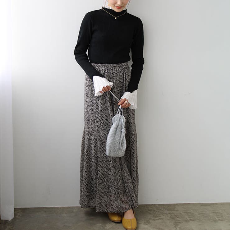 プリーツ付ハイネックリブニットトップス | GeeRA | 詳細画像54 