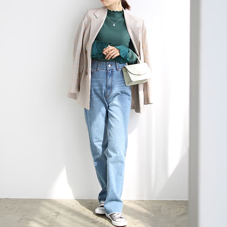 プリーツ付ハイネックリブニットトップス | GeeRA | 詳細画像58 