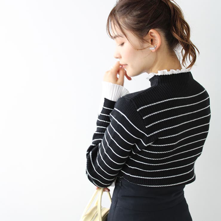 プリーツ付ハイネックリブニットトップス | GeeRA | 詳細画像63 