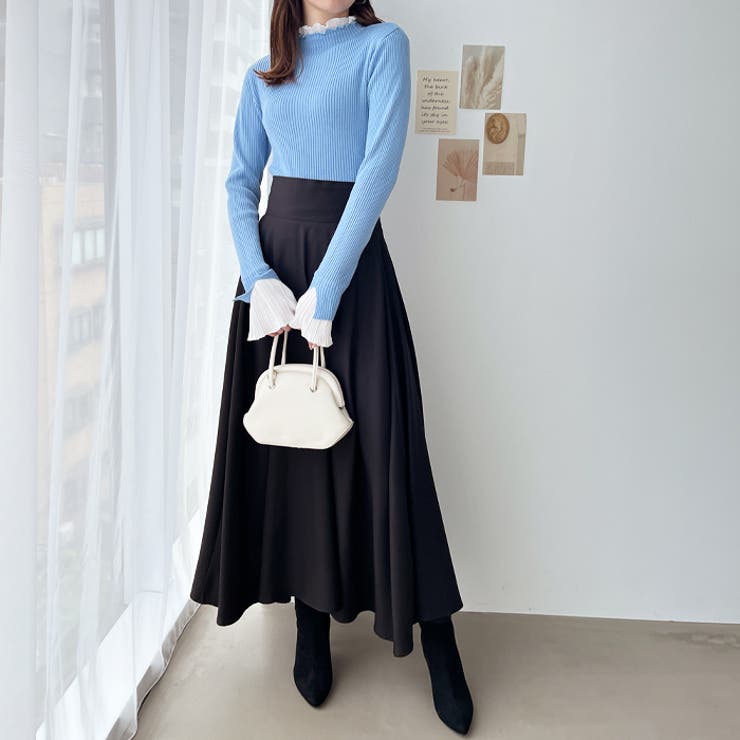 プリーツ付ハイネックリブニットトップス | GeeRA | 詳細画像66 