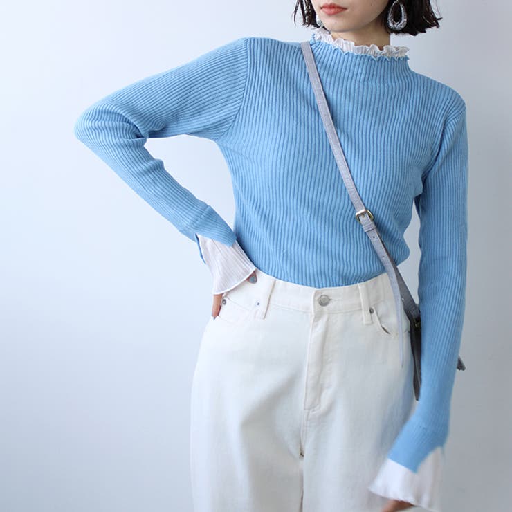 プリーツ付ハイネックリブニットトップス | GeeRA | 詳細画像69 