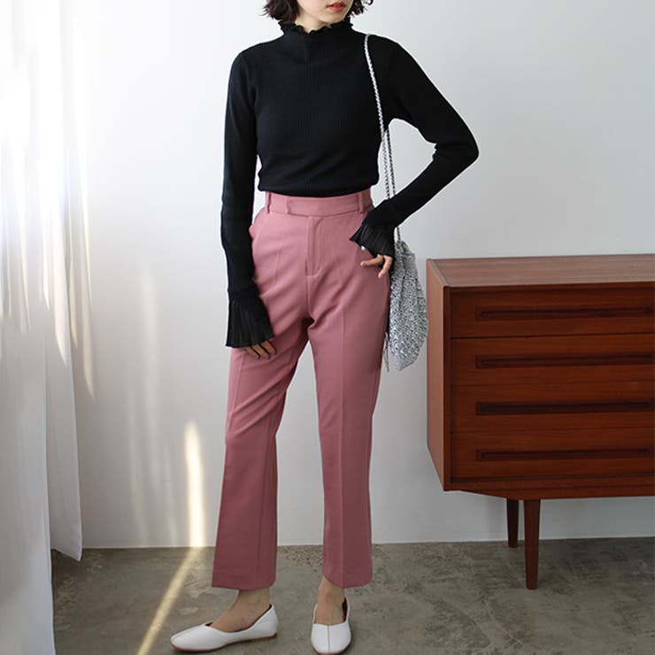 プリーツ付ハイネックリブニットトップス | GeeRA | 詳細画像7 