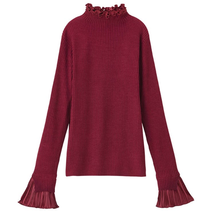 プリーツ付ハイネックリブニットトップス | GeeRA | 詳細画像77 