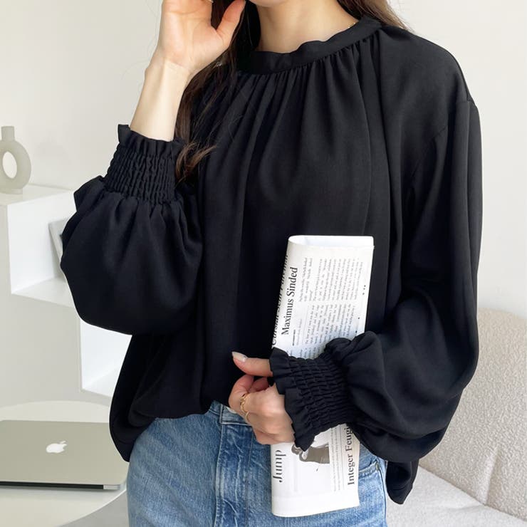 ハイネックギャザーバルーンスリーブブラウス | GeeRA | 詳細画像36 