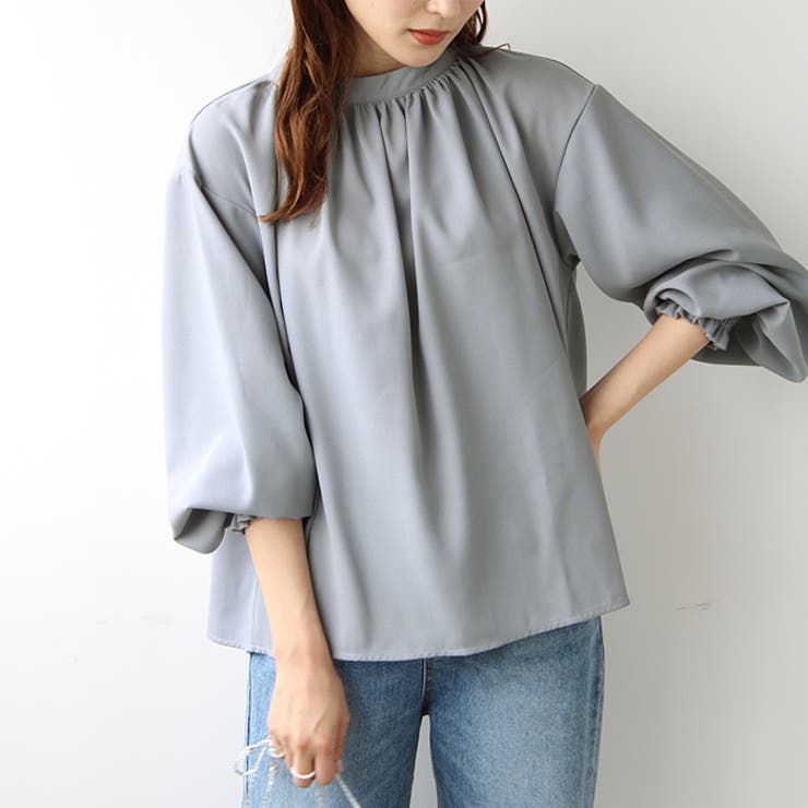 ハイネックギャザーバルーンスリーブブラウス | GeeRA | 詳細画像46 