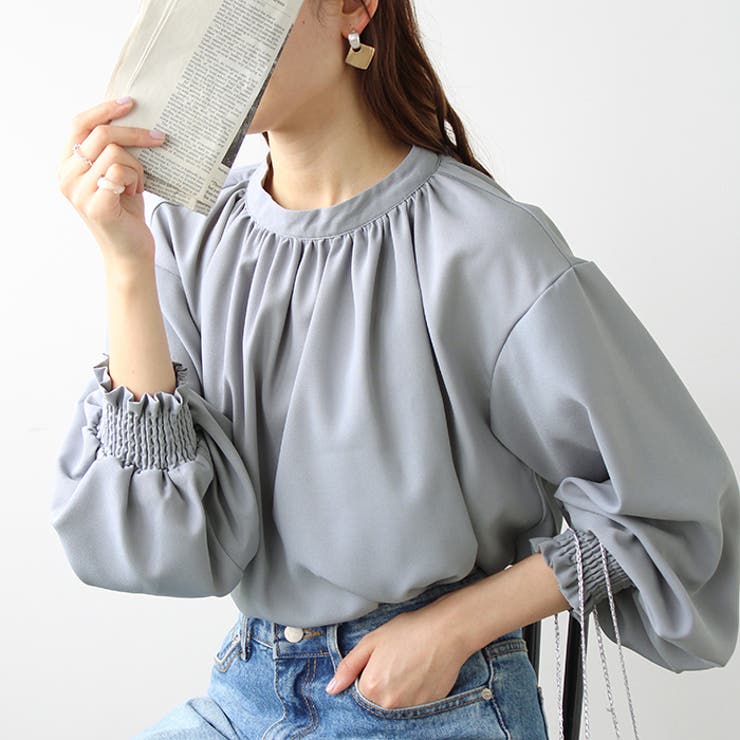 ハイネックギャザーバルーンスリーブブラウス | GeeRA | 詳細画像49 