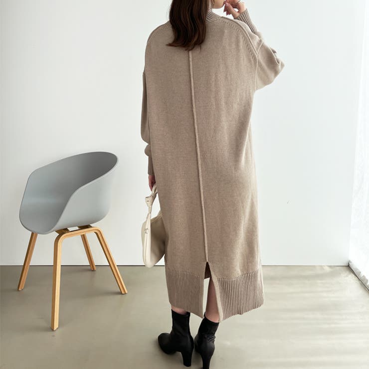 バックスリットタートルニットワンピース | GeeRA | 詳細画像3 