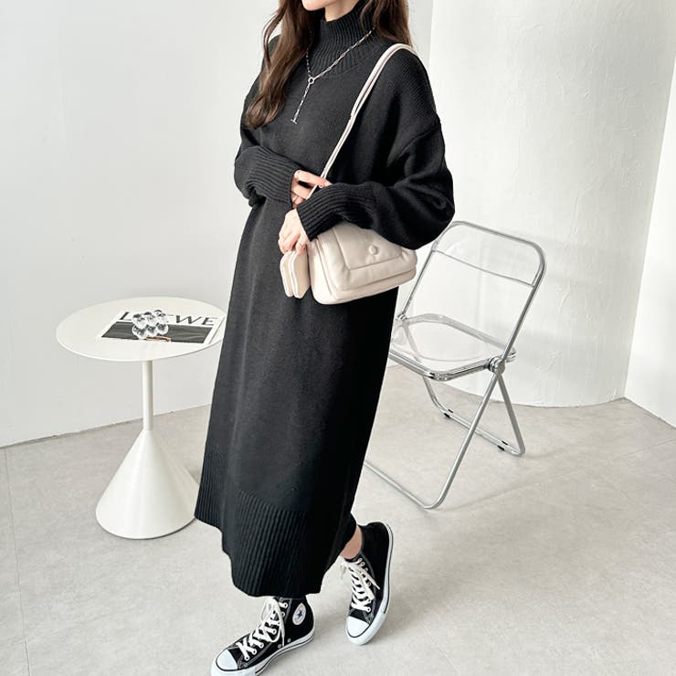 バックスリットタートルニットワンピース | GeeRA | 詳細画像18 