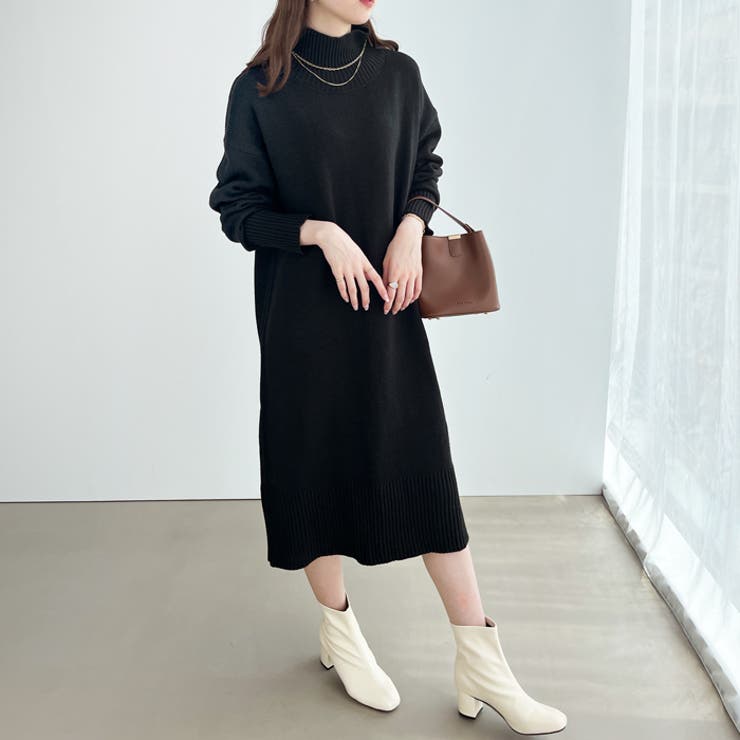 バックスリットタートルニットワンピース | GeeRA | 詳細画像20 