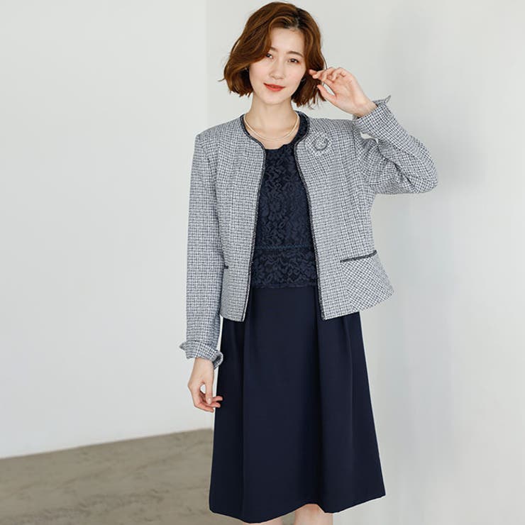 【入卒式 セレモニー】ツイード着回し５点セットスーツ 2ジャケット＆パンツ＆ワン… | GeeRA | 詳細画像38 