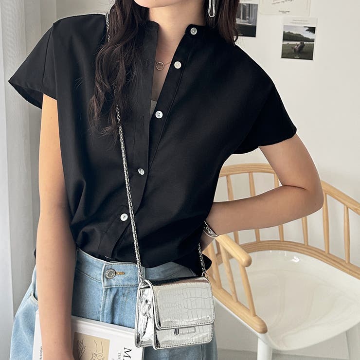 コットンライクフレンチスリーブブラウス[品番：GERW0010115]｜GeeRA  