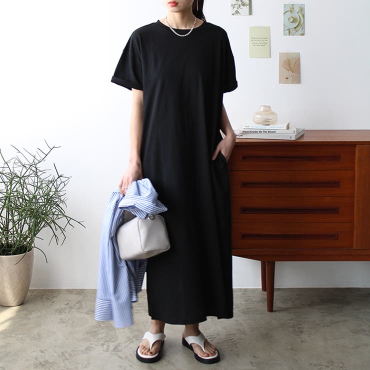 ブラック | 綿１００％ポケット付Ｔシャツワンピース＜夏服＞ | GeeRA
