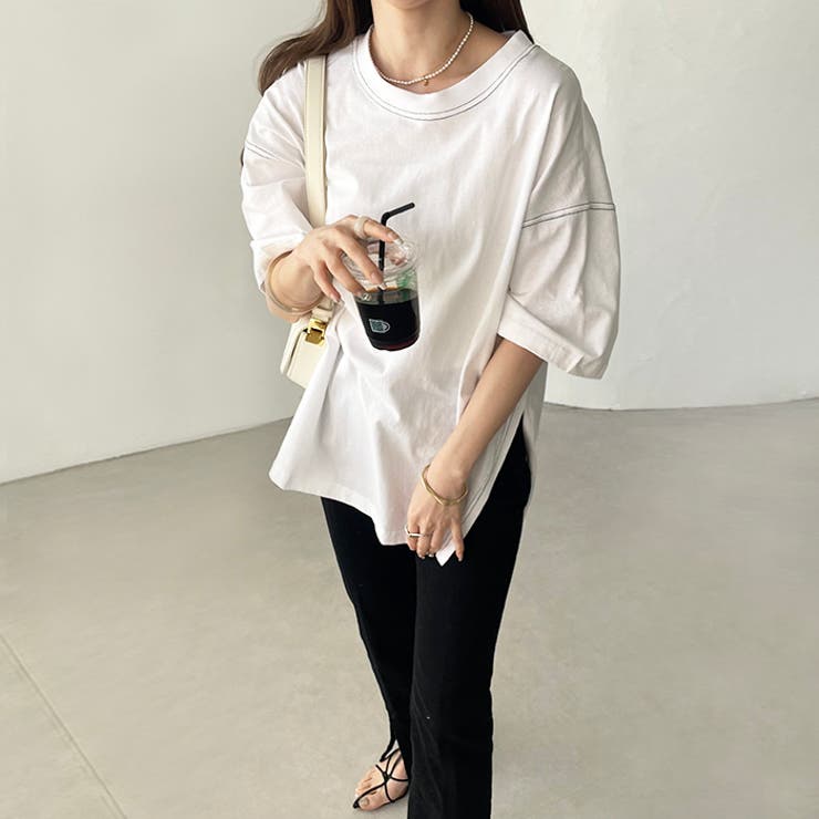 綿１００％ビッグシルエットステッチＴシャツ＜夏服・無地＞ | GeeRA | 詳細画像14 