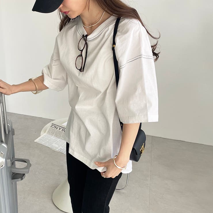 綿１００％ビッグシルエットステッチＴシャツ＜夏服・無地＞ | GeeRA | 詳細画像15 