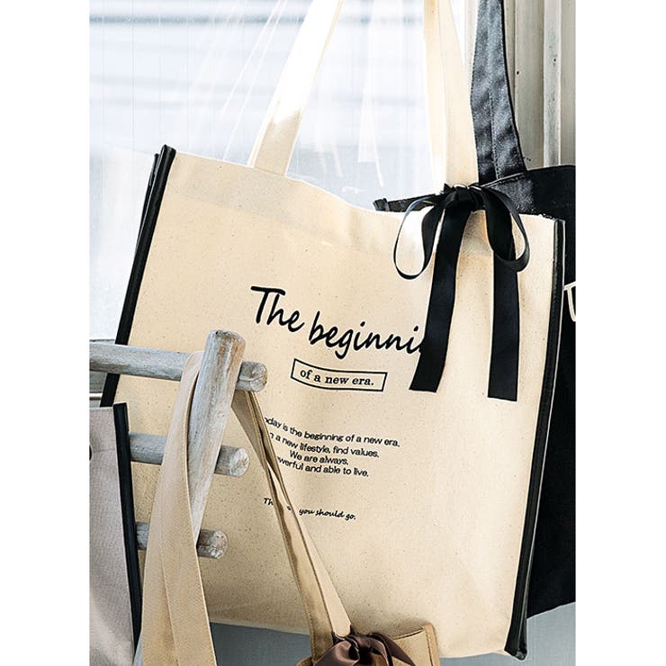 リボン付キャンバストートバッグ[品番：GERW0000082]｜GeeRA（ジーラ