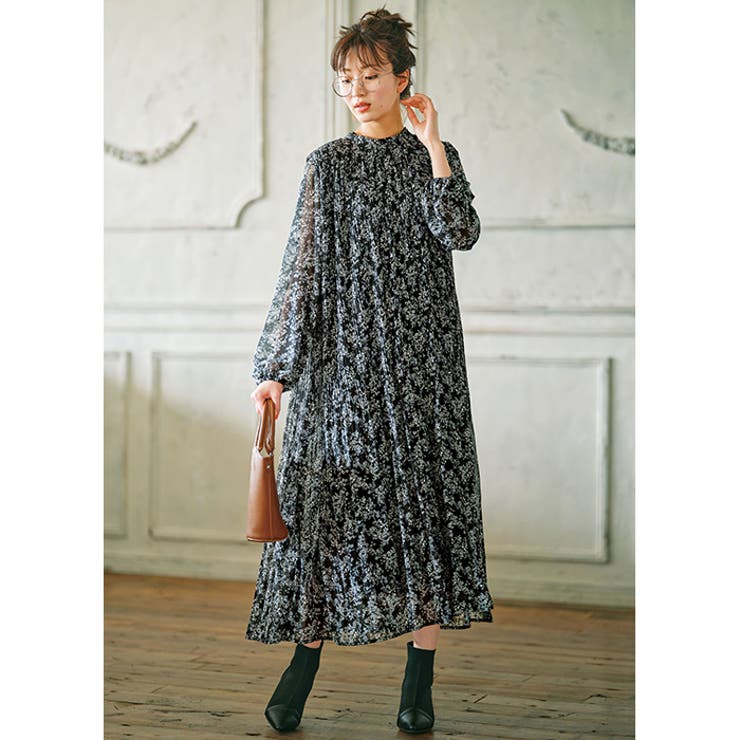 バックリボンプリーツフレアーワンピース[品番：GERW0000094]｜GeeRA