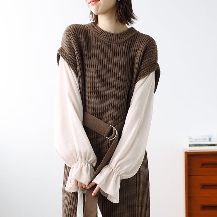 袖ブラウスドッキングニットワンピース | GeeRA | 詳細画像26 