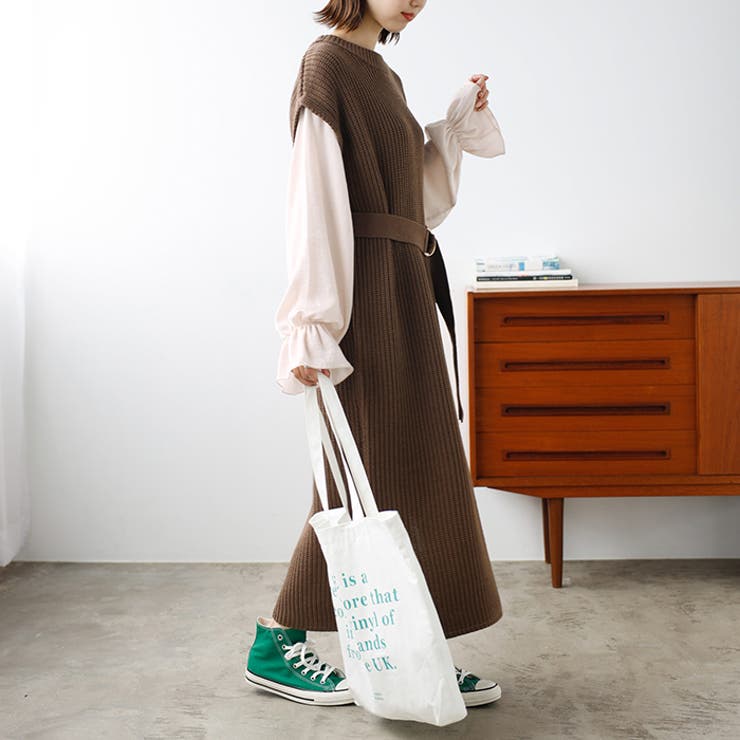 袖ブラウスドッキングニットワンピース | GeeRA | 詳細画像29 