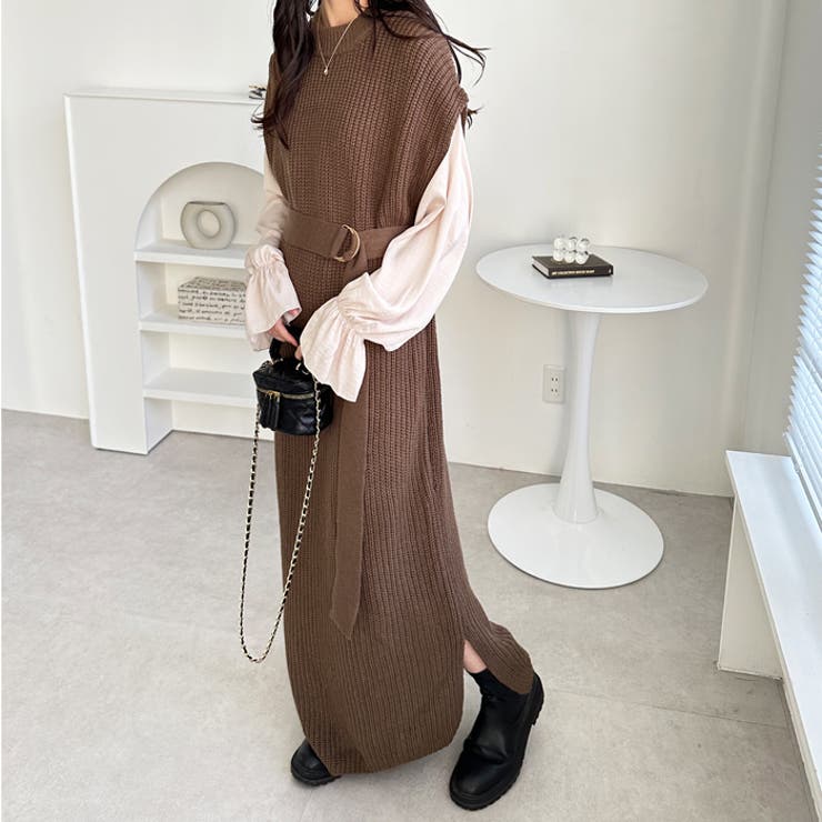 袖ブラウスドッキングニットワンピース | GeeRA | 詳細画像32 