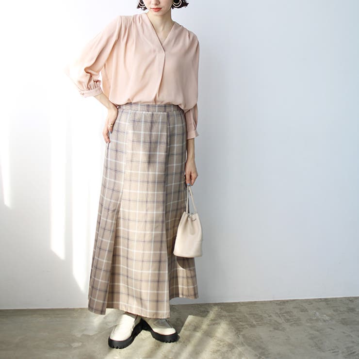 タックデザインスキッパーブラウス（七分袖） | GeeRA | 詳細画像16 