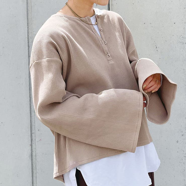 モカ | ヘンリーネックルーズカットソー | GeeRA