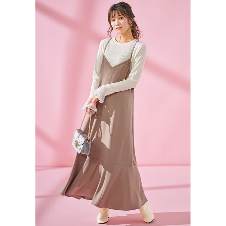 プリーツ付クルーネックリブニットトップス | GeeRA | 詳細画像2 