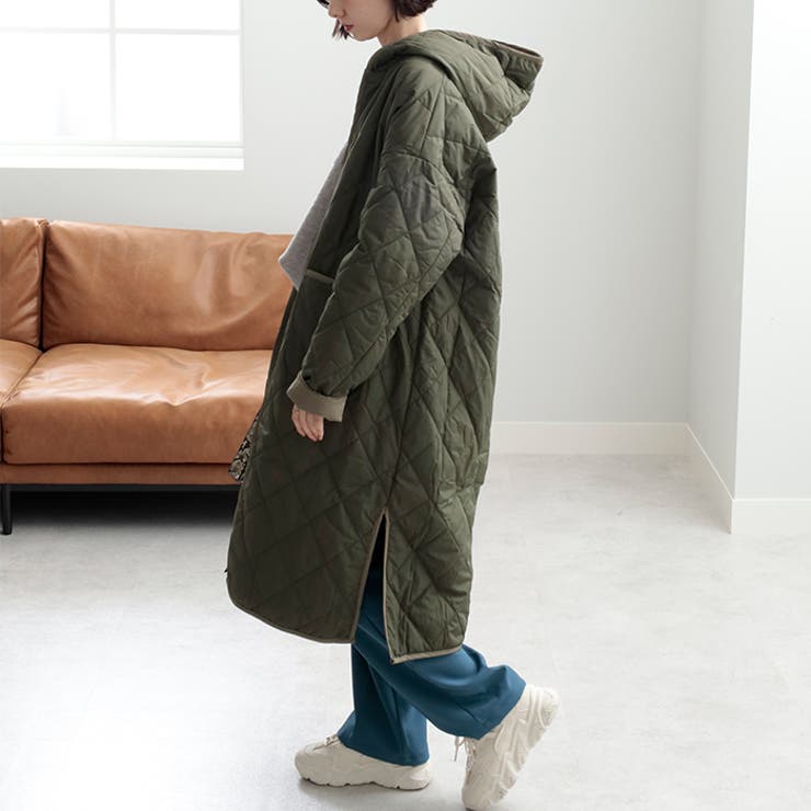 キルティングフーディロングコート[品番：GERW0000139]｜GeeRA（ジーラ