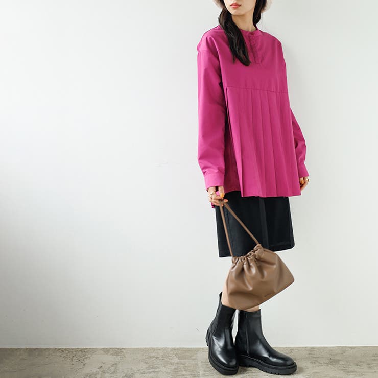 プリーツ切替バンドカラーシャツ | GeeRA | 詳細画像15 