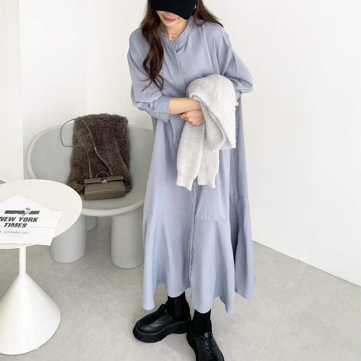 裾フレアーロングシャツワンピース | GeeRA | 詳細画像7 