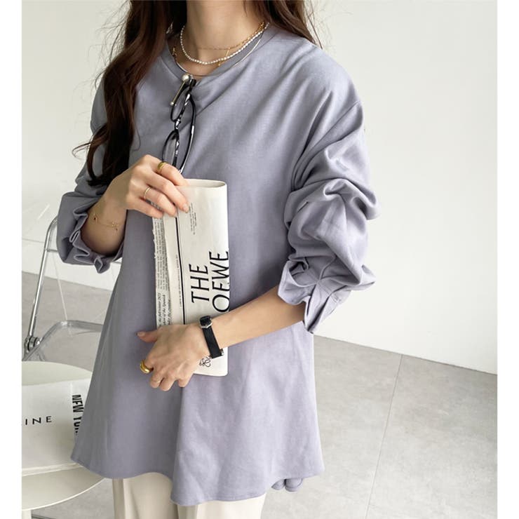 綿１００％ポンチ袖口タックチュニック | GeeRA | 詳細画像21 