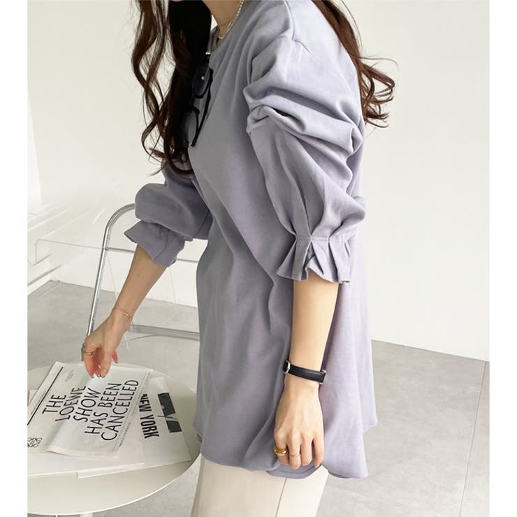 綿１００％ポンチ袖口タックチュニック | GeeRA | 詳細画像25 