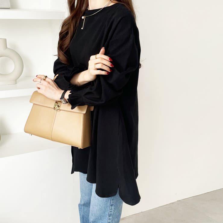 綿１００％ポンチ袖口タックチュニック | GeeRA | 詳細画像7 