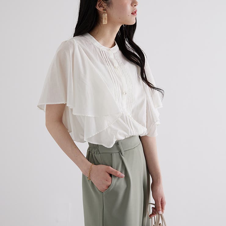 フリル袖ピンタックデザインブラウス | GeeRA | 詳細画像3 