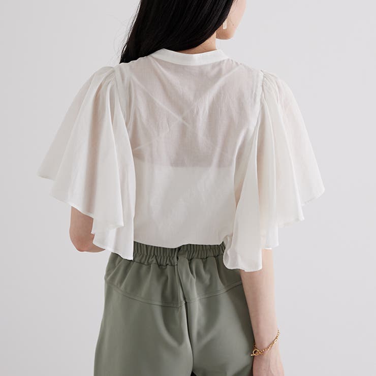 フリル袖ピンタックデザインブラウス | GeeRA | 詳細画像4 