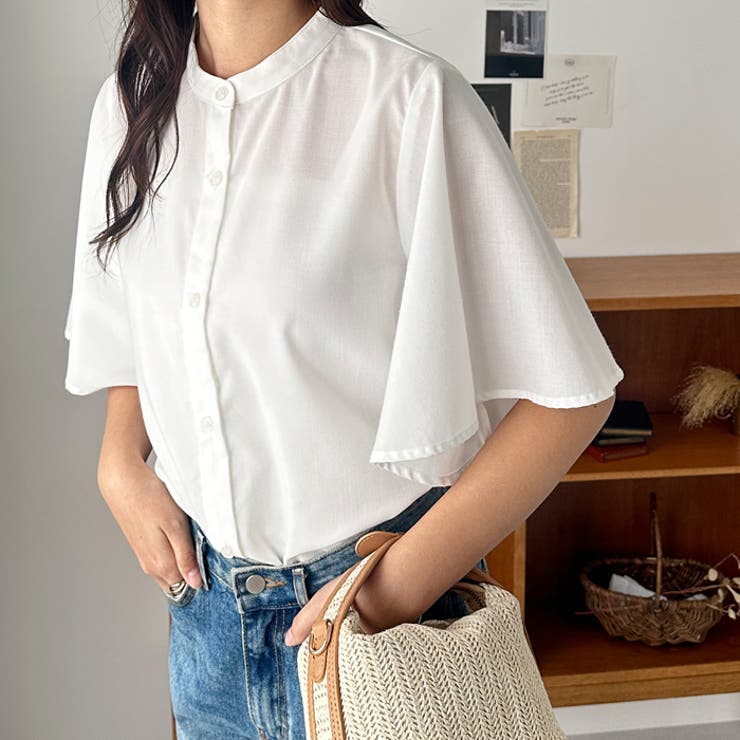 フレア袖バンドカラーブラウス | GeeRA | 詳細画像2 