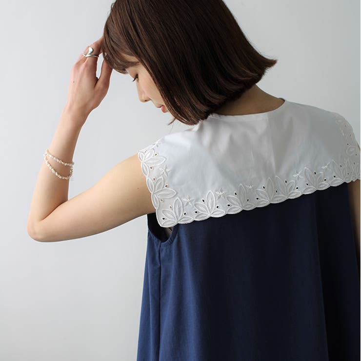 カットワーク刺しゅう付け衿 | GeeRA | 詳細画像7 