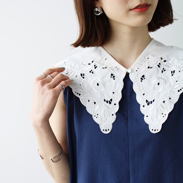 カットワーク刺しゅう付け衿 | GeeRA | 詳細画像8 