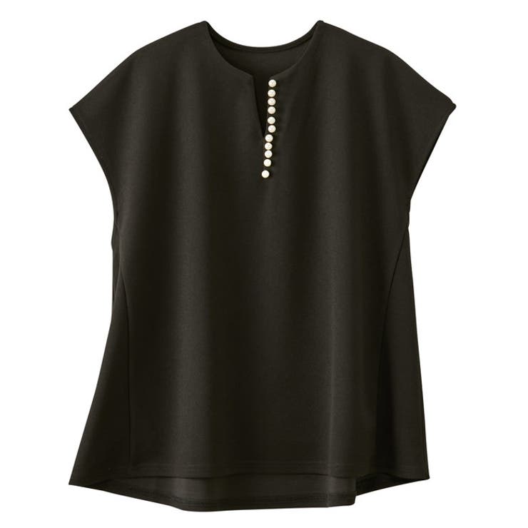 パール調ビーズ付キーネックトップス オフィスカジュアル | GeeRA | 詳細画像31 