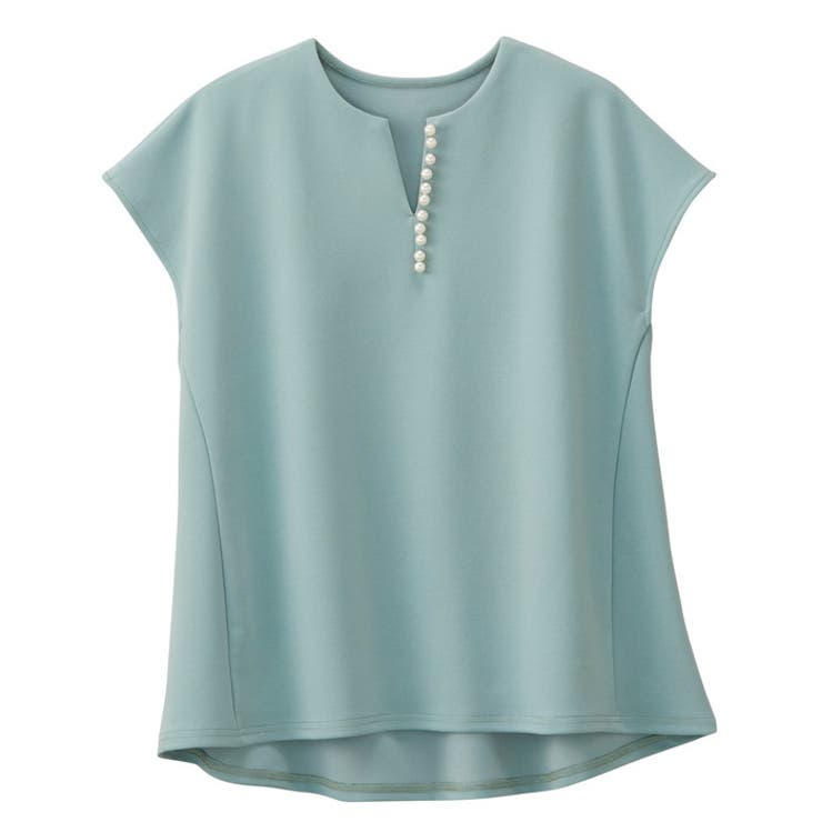 パール調ビーズ付キーネックトップス オフィスカジュアル | GeeRA | 詳細画像33 