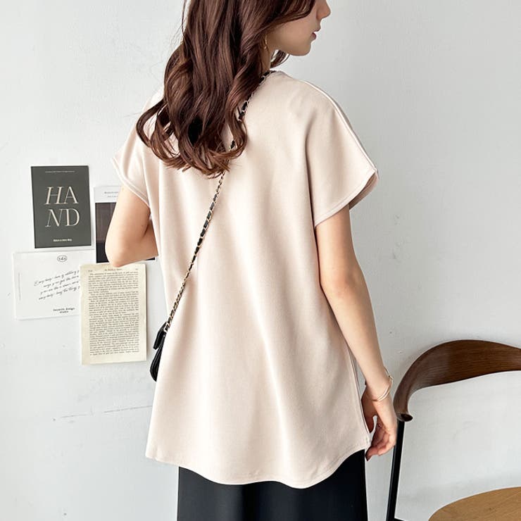 パール調ビーズ付キーネックトップス オフィスカジュアル | GeeRA | 詳細画像15 