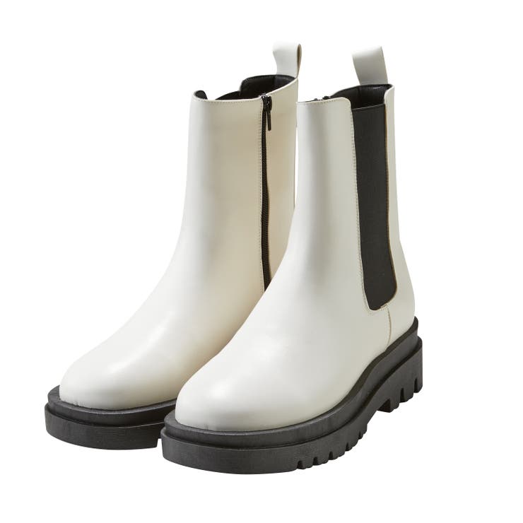 アイボリー | トラックソールサイドゴアブーツ | GeeRA